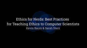 Free download Ethics for Nerds: Best Practices for Teaching Ethics to Computer Scientists video and edit with RedcoolMedia movie maker MovieStudio video editor online and AudioStudio audio editor onlin