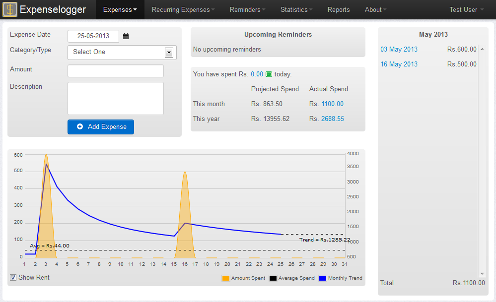 Download web tool or web app ExpenseLogger