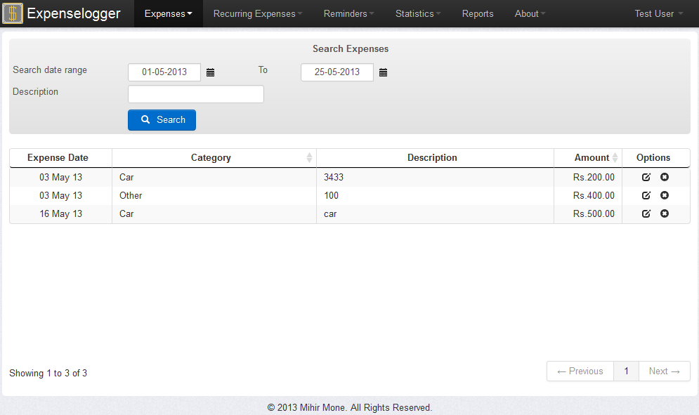 Download web tool or web app ExpenseLogger