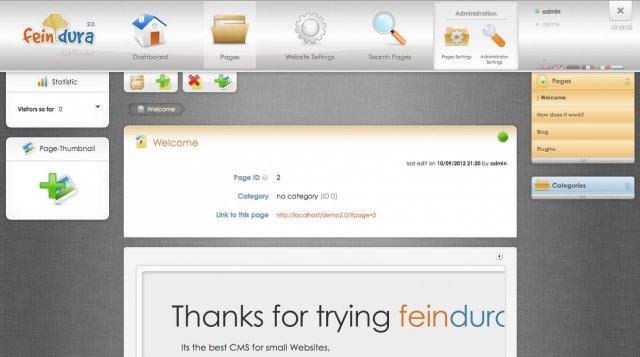 Download web tool or web app feindura - Flat File CMS