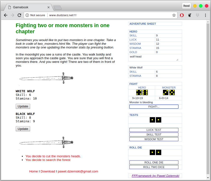 Download web tool or web app Fighting Fantasy Framework