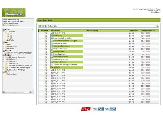 Download web tool or web app file-o-meter