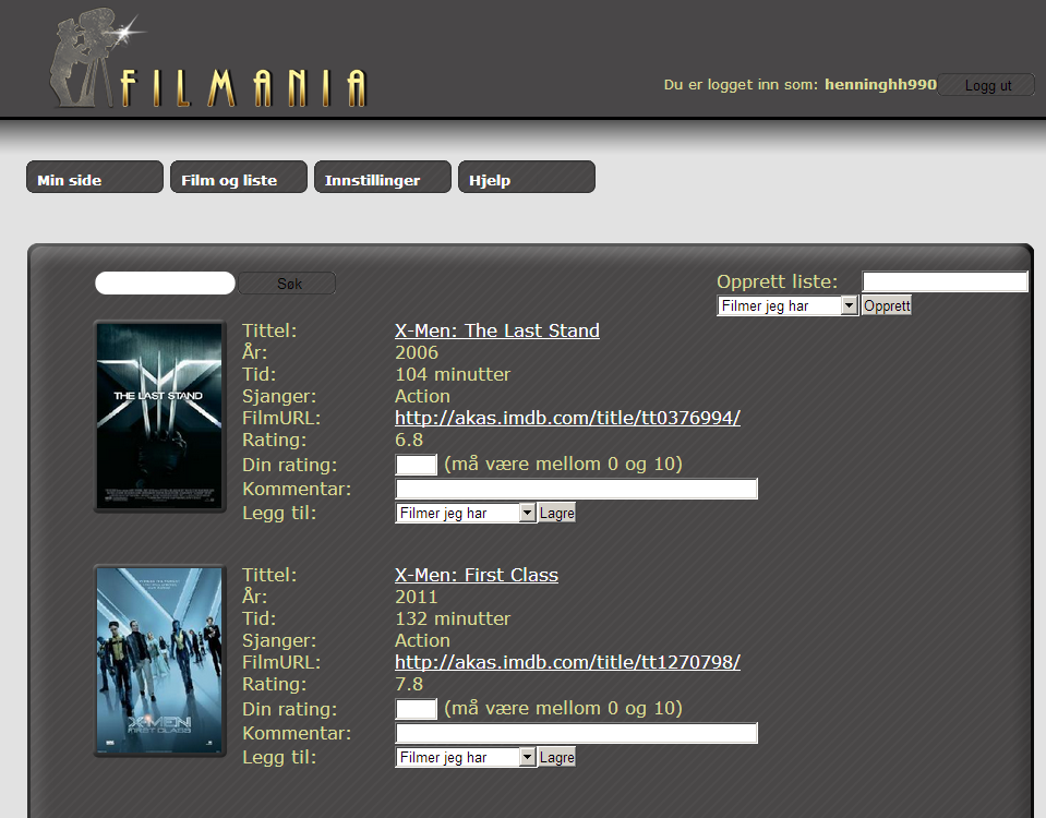 Download web tool or web app FilMania