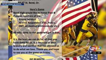 Free download First responders and service members to be honored at Bend High football game video and edit with RedcoolMedia movie maker MovieStudio video editor online and AudioStudio audio editor onlin