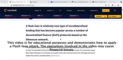 Free download Flash loan Defi attack and exploit with pancakeswap on Binance network .Full explain and tutorial and Arbitrage. video and edit with RedcoolMedia movie maker MovieStudio video editor online and AudioStudio audio editor onlin