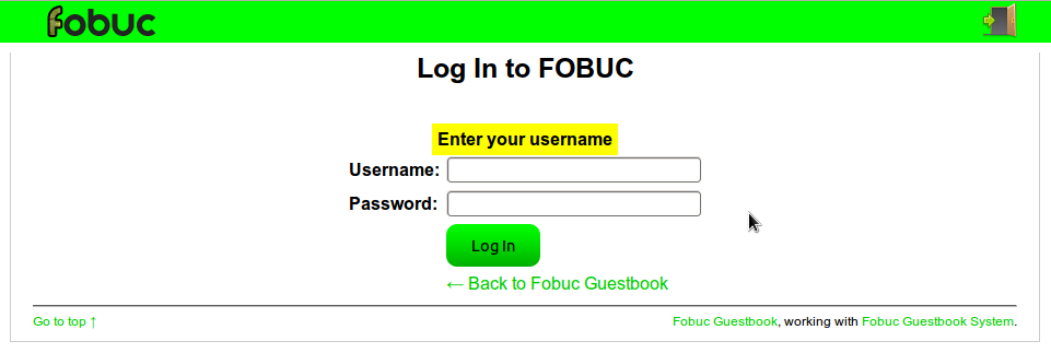 Download web tool or web app Fobuc Guestbook