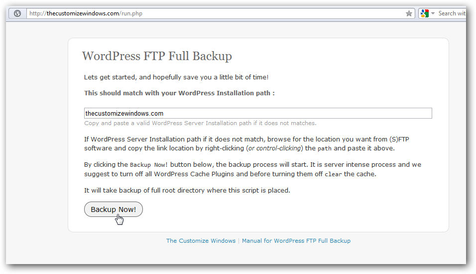 Download web tool or web app FTP to Zip