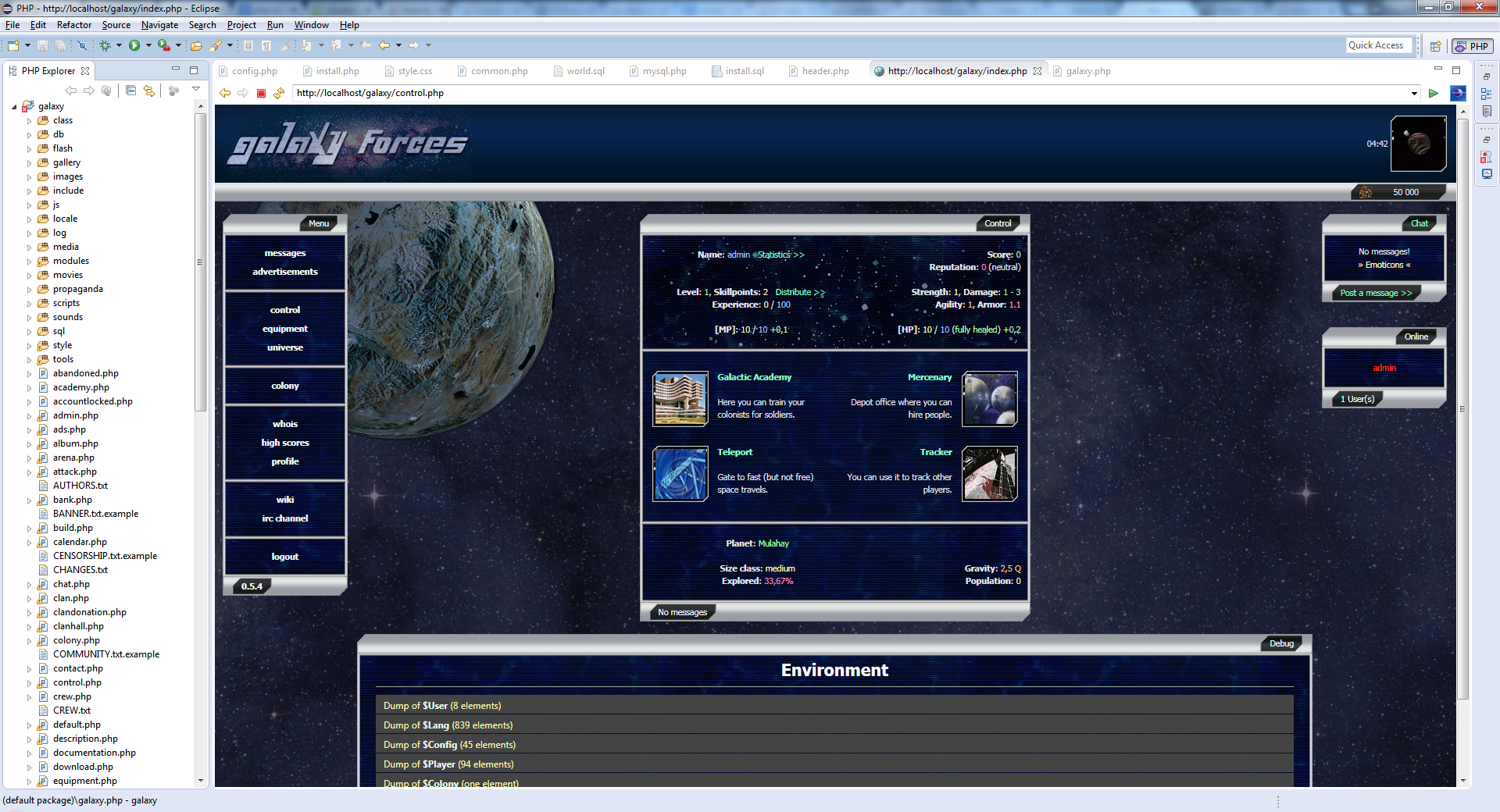 Download web tool or web app Galaxy Forces MMORPG