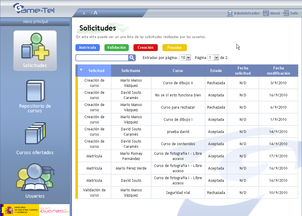 Download web tool or web app GameTel Simple LMS