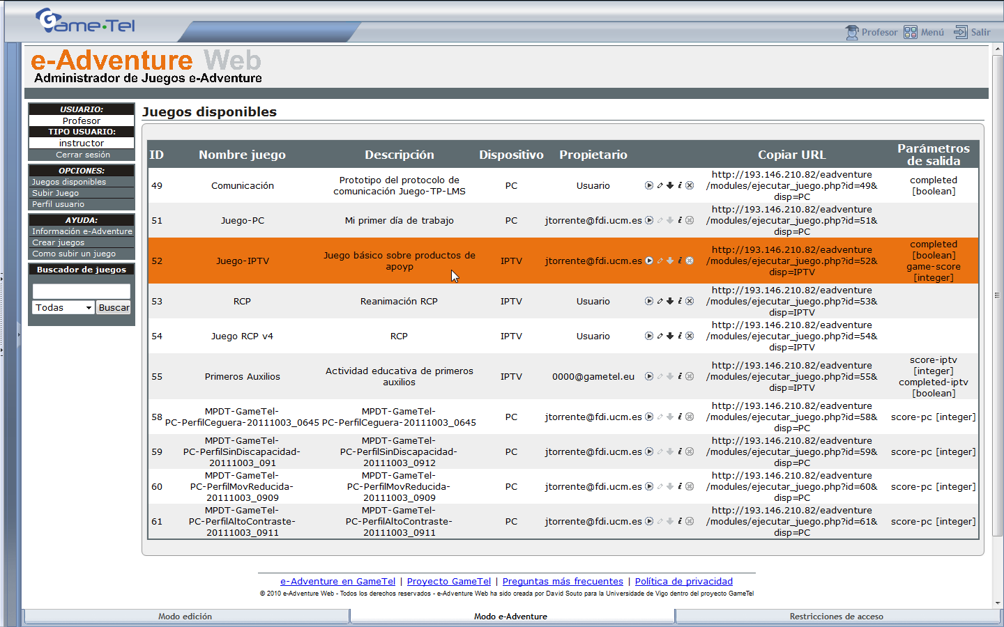 Download web tool or web app GameTel Simple LMS