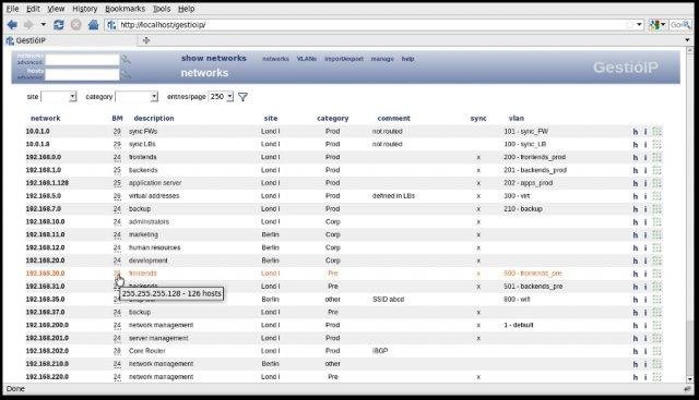 Download web tool or web app GestioIP IPAM - IP address management