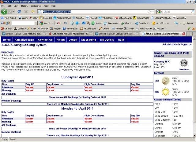 Download web tool or web app Gliding Booking System