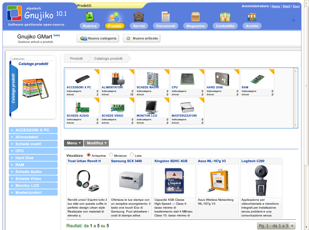 Download web tool or web app Gnujiko 10.1 - Software gestionale