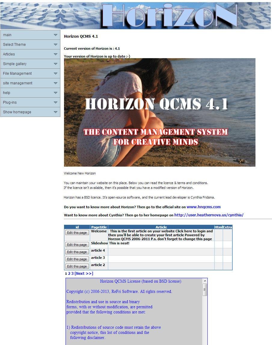 Download web tool or web app Horizon Quick Content Management System