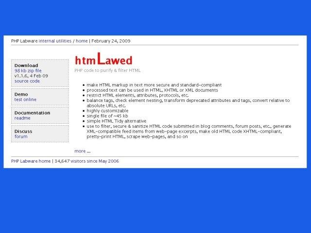 Download web tool or web app htmLawed