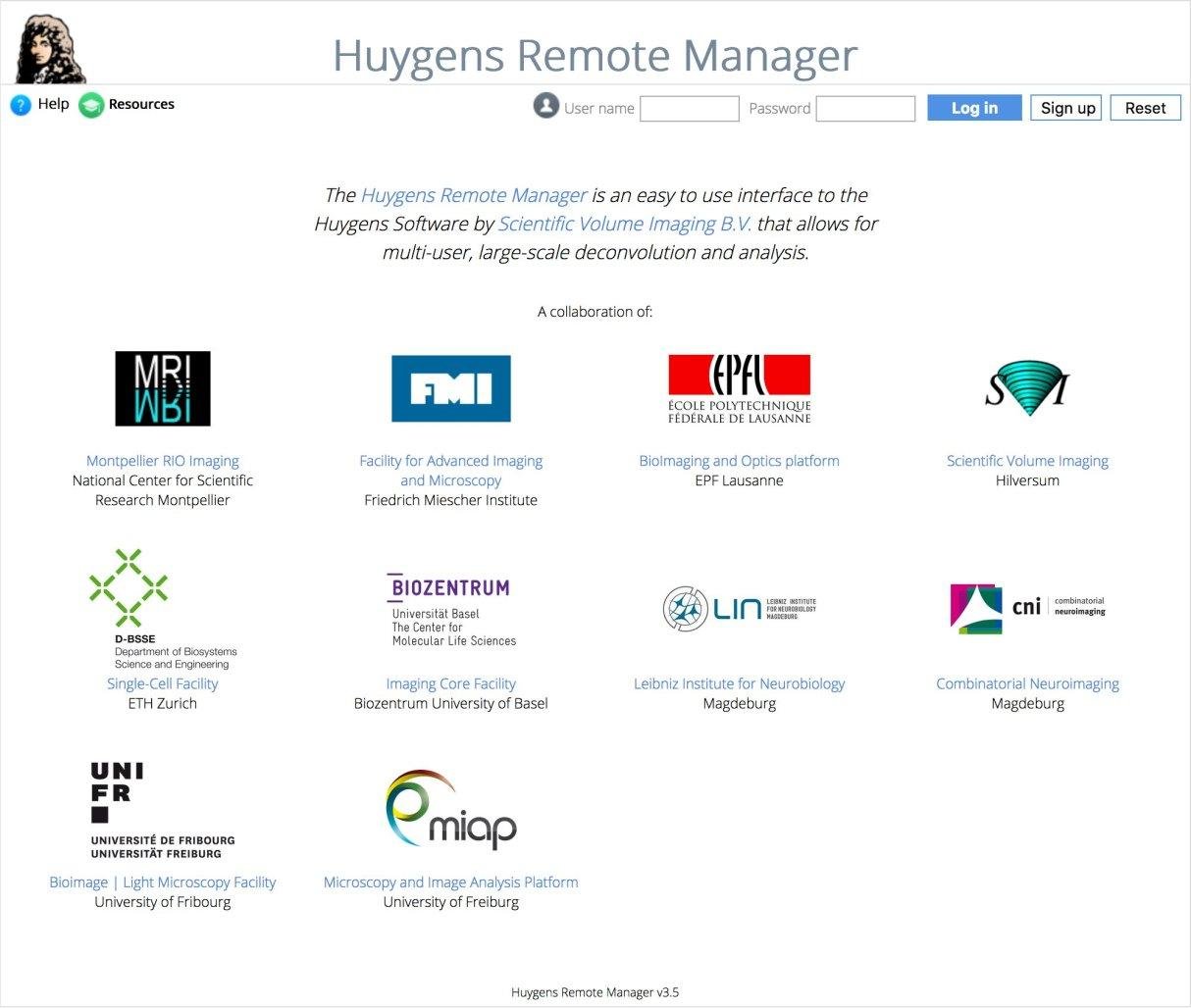 Download web tool or web app Huygens Remote Manager