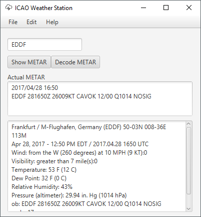 Download web tool or web app ICAO Weather Station