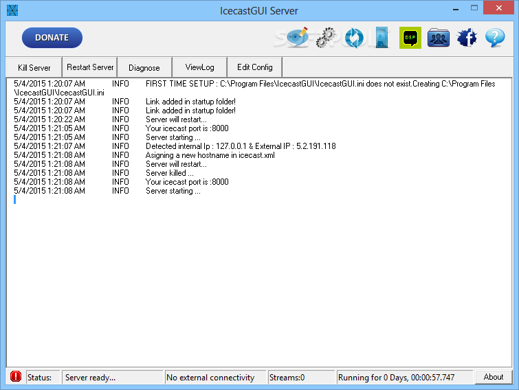 Download web tool or web app Icecast Server 2.0 GUI