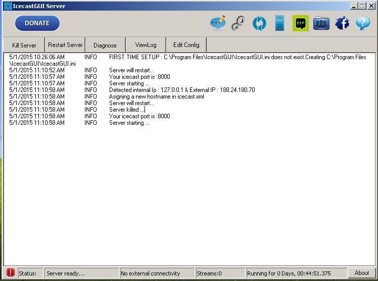 Download web tool or web app Icecast Server 2.0 GUI