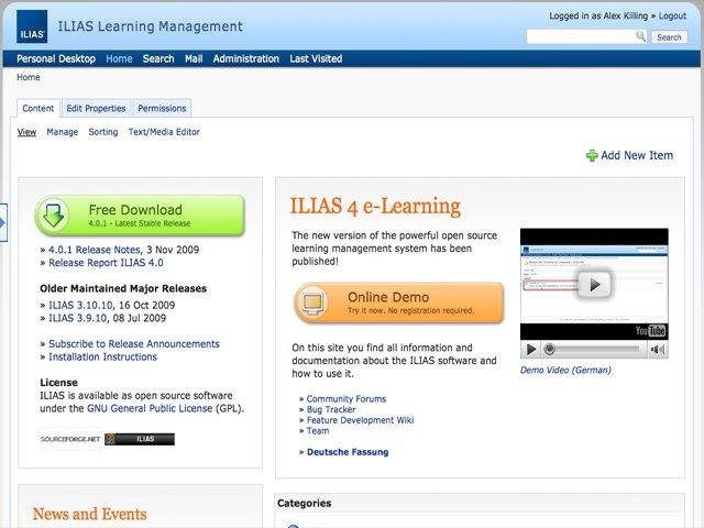 Download web tool or web app ILIAS LMS