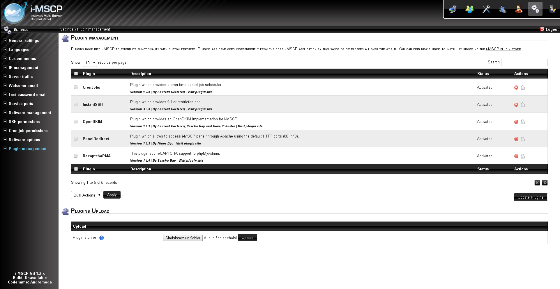 Download web tool or web app iMSCP -  Multi-Server Control Panel