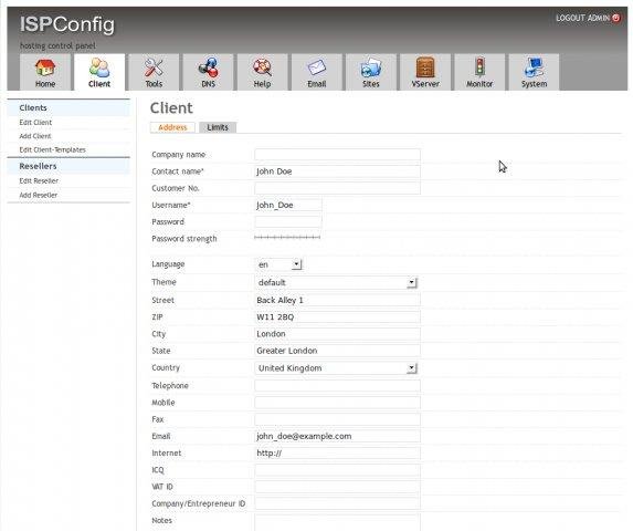 Download web tool or web app ISPConfig Hosting Control Panel