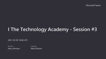 Free download I The Technology Academy - Session #3 video and edit with RedcoolMedia movie maker MovieStudio video editor online and AudioStudio audio editor onlin