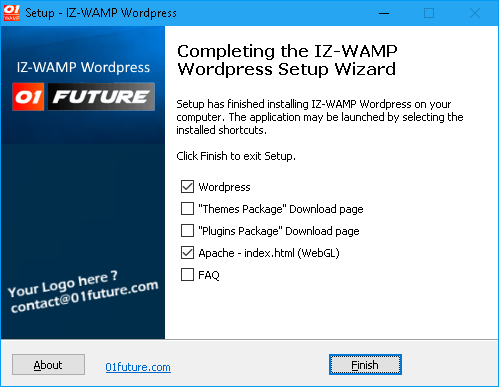 Download web tool or web app IZ-WAMP Wordpress