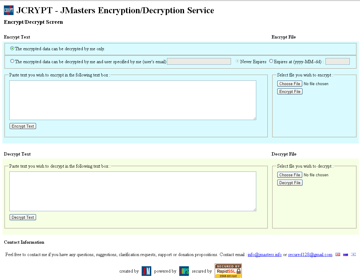 Download web tool or web app JCRYPT Java Web Service Client