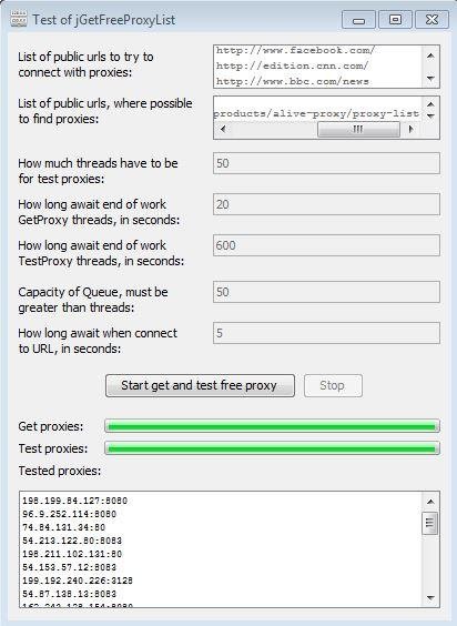 Download web tool or web app jGetFreeProxyList