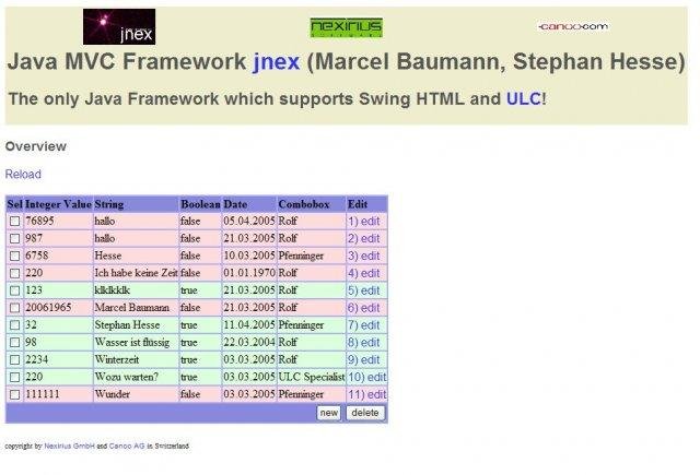 Download web tool or web app Jnex Java Framework