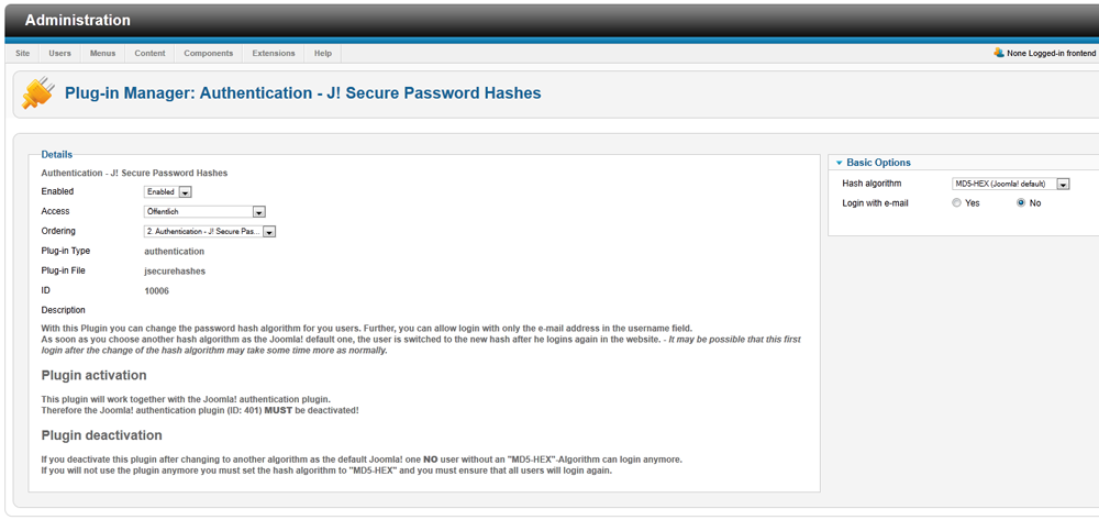 Download web tool or web app J! Secure Password Hashes