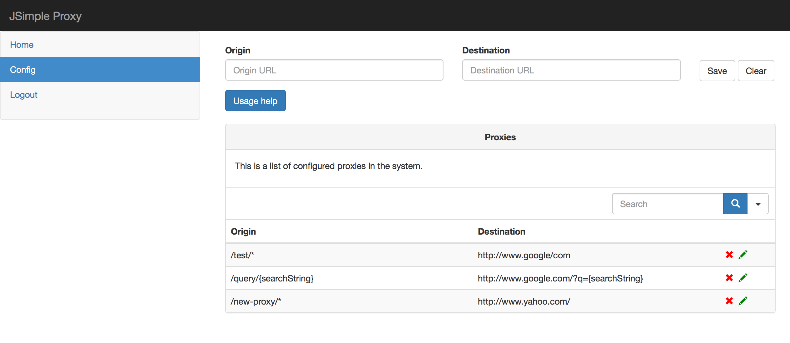 Download web tool or web app JSimpleProxy