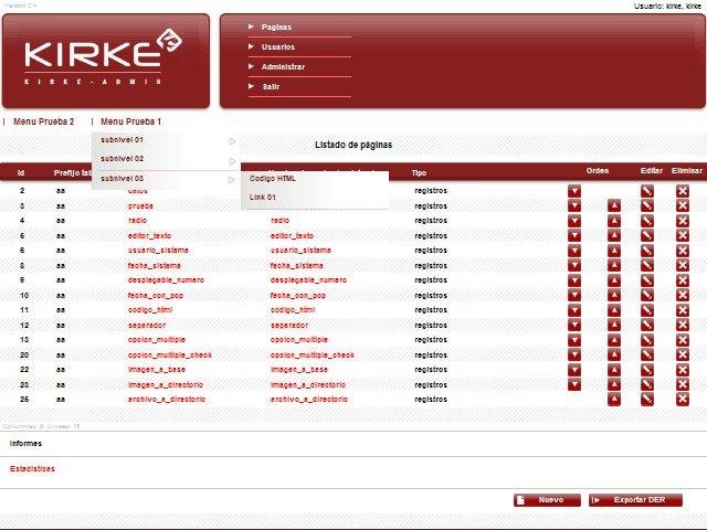 Download web tool or web app KIRKE-admin