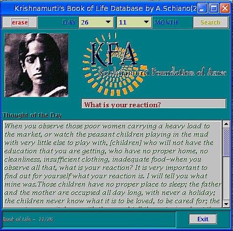 Download web tool or web app Krishnamurtis Book of Life D.Thoughts