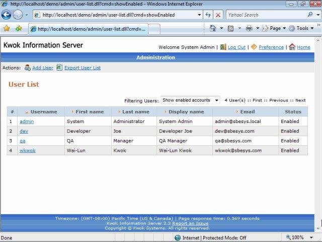 Download web tool or web app Kwok Information Server 