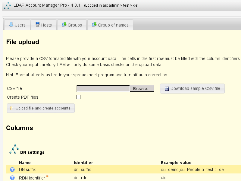 Download web tool or web app LDAP Account Manager