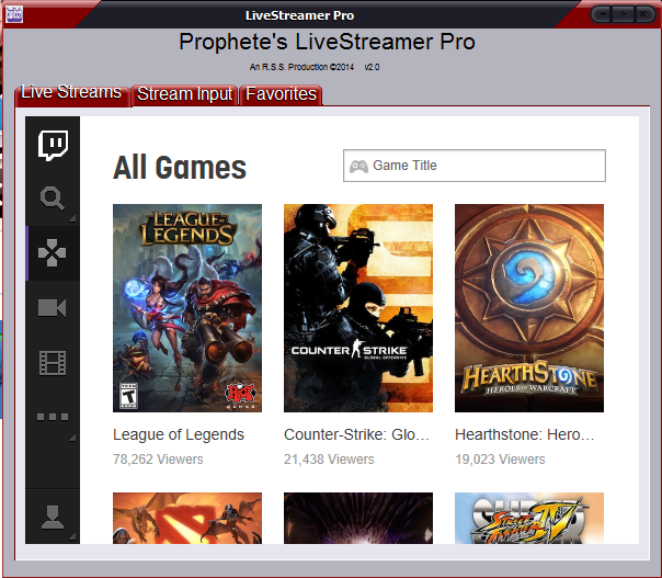 Download web tool or web app LiveStreamer For Twitch.tv