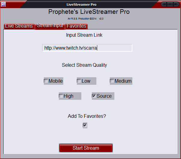 Download web tool or web app LiveStreamer For Twitch.tv