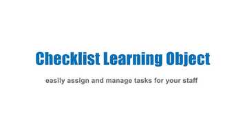 Free download LMS Feature - Checklist Learning Object video and edit with RedcoolMedia movie maker MovieStudio video editor online and AudioStudio audio editor onlin