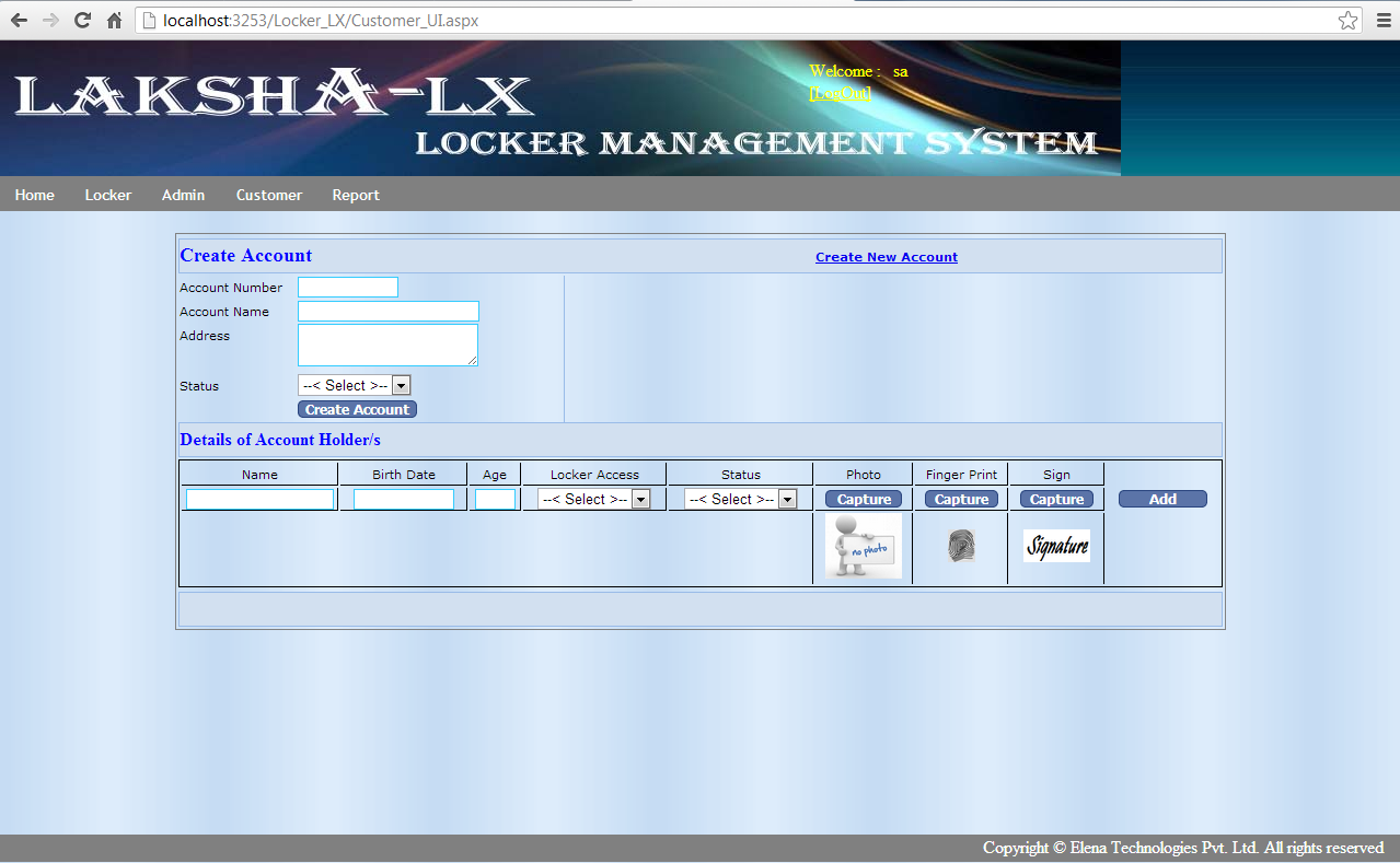 Download web tool or web app Locker Management System