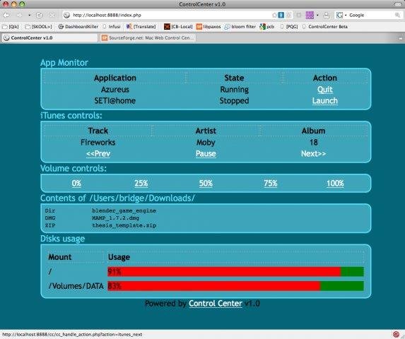 Download web tool or web app Mac Web Control Center