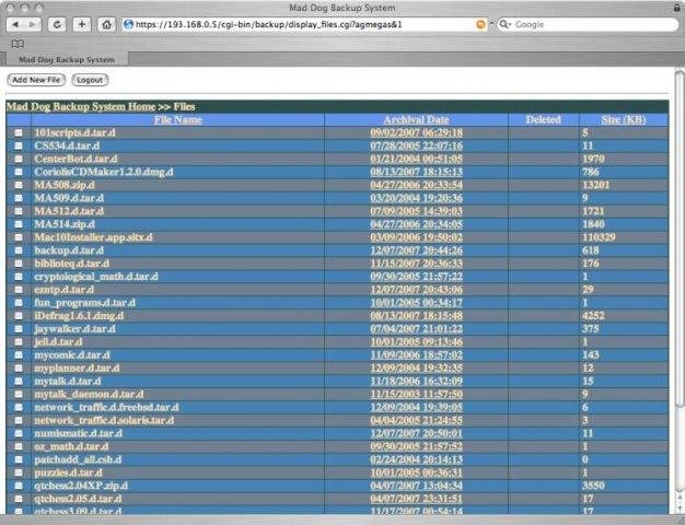 Download web tool or web app Mad Dog Backup System