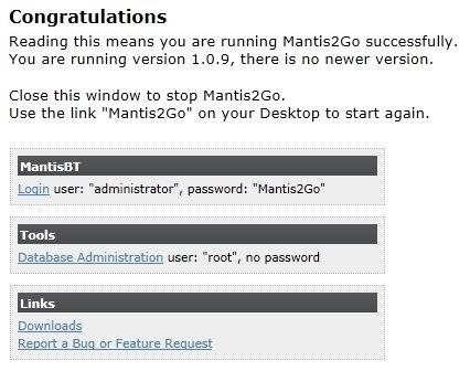 Download web tool or web app Mantis2Go