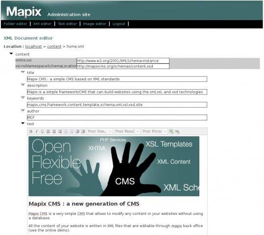 Download web tool or web app Mapix CMS