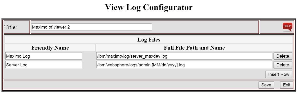 Download web tool or web app Maximo View Log