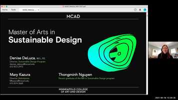 Free download MCAD Master of Arts in Sustainable Design Webinar 5.18.21 video and edit with RedcoolMedia movie maker MovieStudio video editor online and AudioStudio audio editor onlin