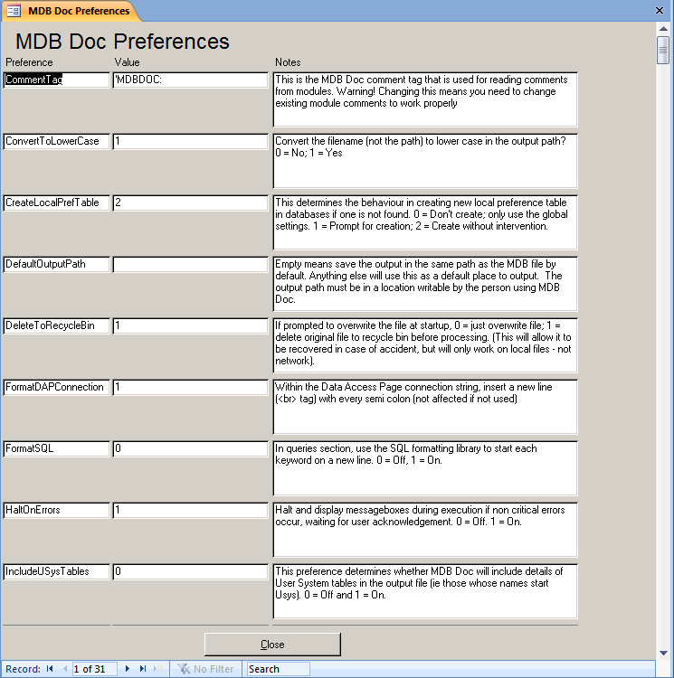 Download web tool or web app MDB Doc