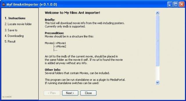 Download web tool or web app MesFilmsAntImporter