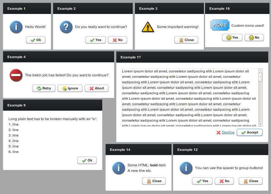 Download web tool or web app MessageBox